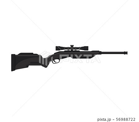 Modern Sniper Rifle Vector Illustration On A のイラスト素材