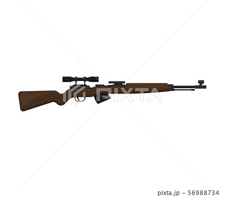 Sniper Rifle Vector Illustration On A White のイラスト素材