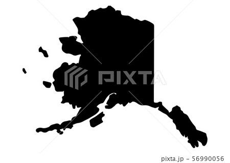 Map silhouette of the U.S. state of Alaska.Vector illustration 56990056