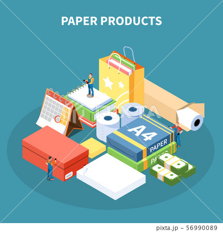 Paper Products Isometric Design Concept 56990089