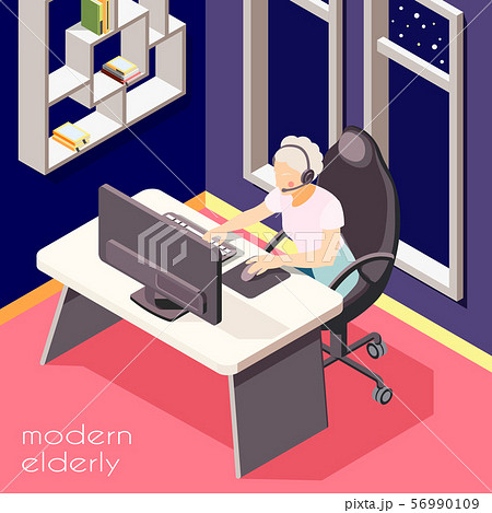 Modern Elderly People Background 56990109