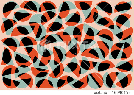 Red black blue random semicircles on pink 56990155