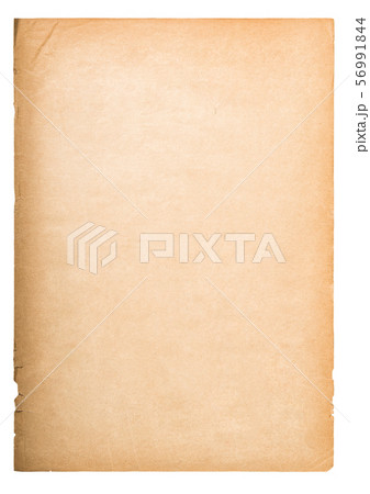 Used paper sheet Old book page isolated white background Stock