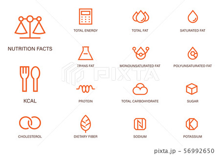 Nutrition facts outline icon modern sharp corner style.  56992650