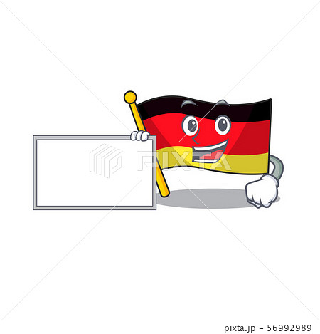 With board germany flag cartoon isolated the mascot With board germany flag cartoon isolated the mascot 56992989