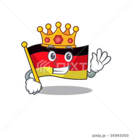 King Flag Germany Mascot Folded On Cartoon Tableのイラスト素材