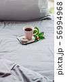 good morning, chill witn coffee in grey bed 56994968