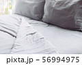 grey linens bed, background 56994975