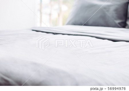 grey clean perfect bed, hotel room, towel, linens, 56994976