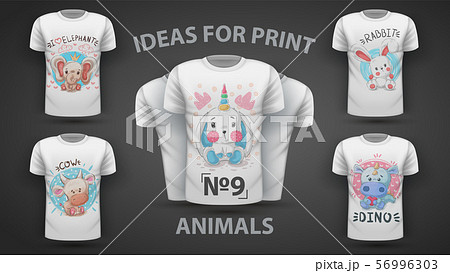 Set cute animals - idea for print t-shirt 56996303
