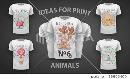 Set cute animals - idea for print t-shirt 56996400