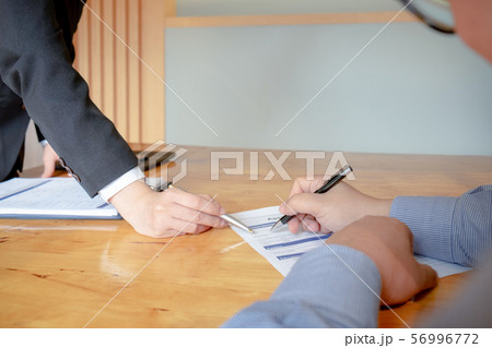 young woman sitting for candidate at job interview young woman sitting for candidate at job interview 56996772