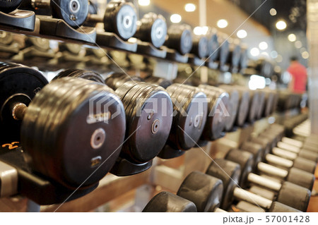 Dumbbells in gym Dumbbells in gym 57001428