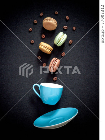 Appetizing colored macarons in funny style 57002312