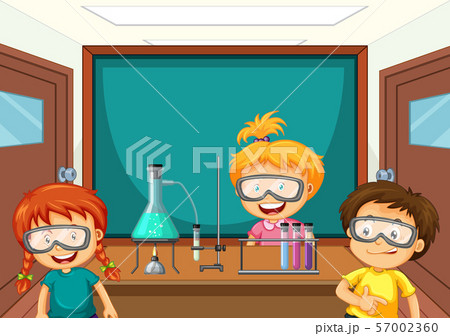 Students working with science tools in lab 57002360