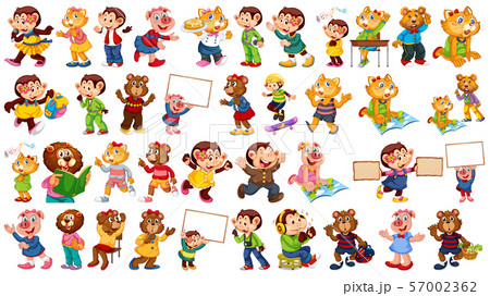 Animals acting in human-like actions and poses 57002362