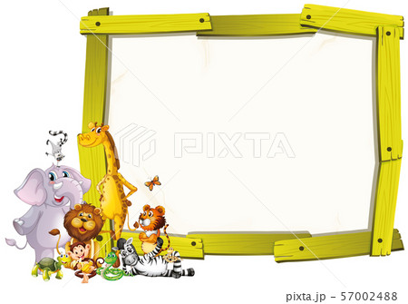 Border template with cute animals 57002488