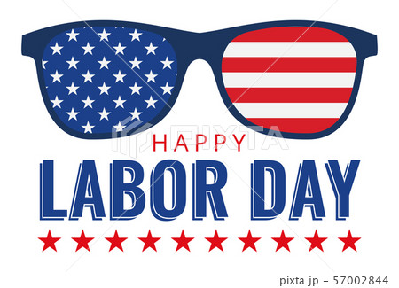 Happy Labor Day lettering design with glasses with USA Flag 57002844