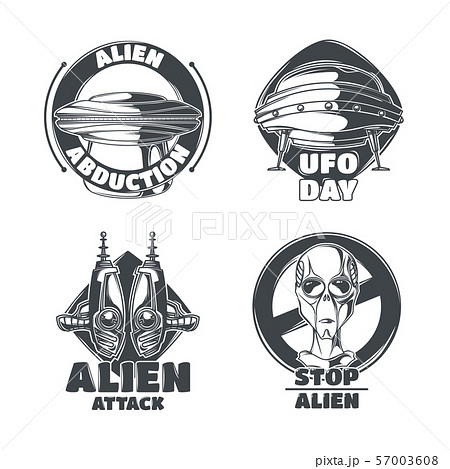 Set Of Ufo Emblemsのイラスト素材