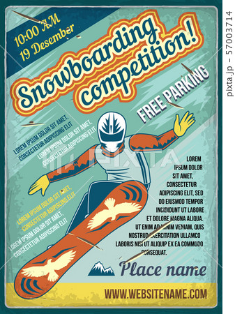 illustration of a man on a snowboard. 57003714