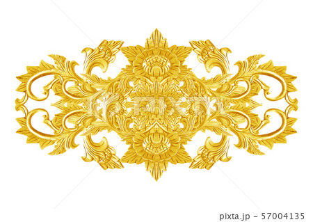 Pattern of flower carved on wood background 57004135