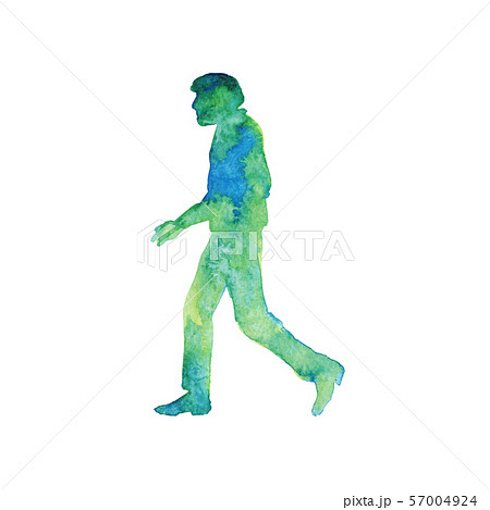 Watercolor silhouette of man 57004924