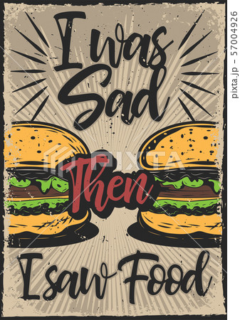 illustration of hamburgers on vintage background 57004926