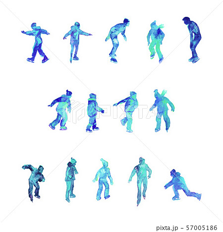 Watercolor set of silhouettes 57005186