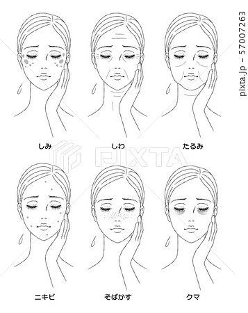 女性の顔　肌トラブル 57007263