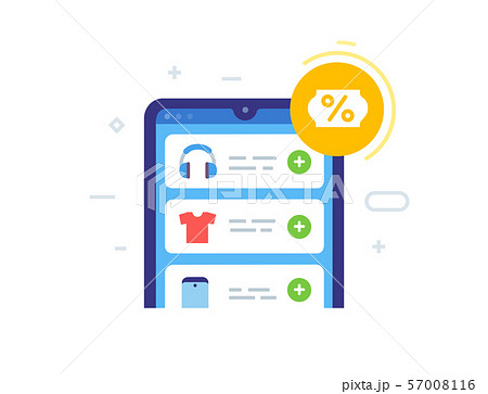 Discount, smartphone, purchase benefit. Flat 57008116