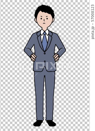 グレーのスーツ 怒る男性 グレーのスーツ 怒る男性 57008123