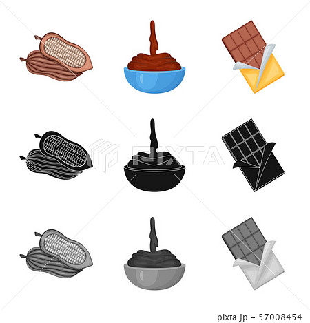 Isolated object of food and yummy logo. Collection of food and brown stock symbol for web. 57008454