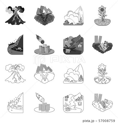 Vector illustration of weather and distress symbol. Set of weather and crash stock vector 57008759