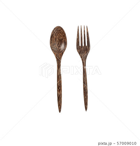 wooden spoon and fork on white background wooden spoon and fork on white background 57009010
