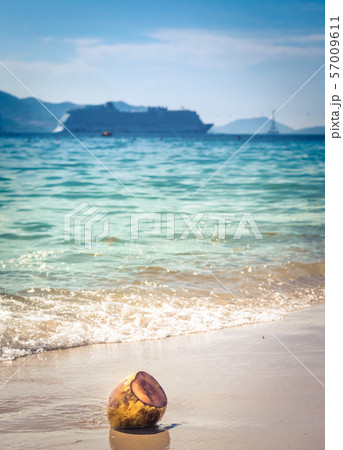 Scenic beautiful view of Nha Trang beach Scenic beautiful view of Nha Trang beach 57009611