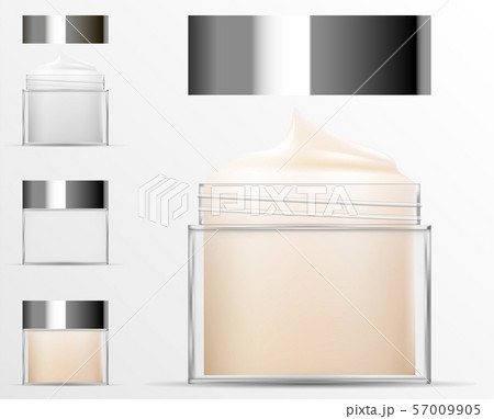 Transparent Cosmetic plastic bottle. Realistic Jar 57009905