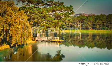 Xuan Huong Lake, Dalat, Vietnam. Panorama 57010268