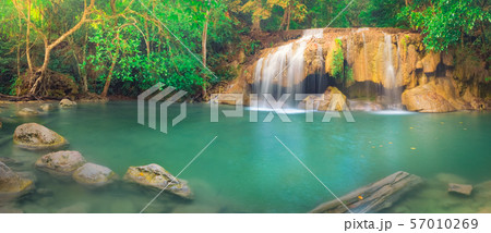 Beautiful waterfall at Erawan national park, Beautiful waterfall at Erawan national park, 57010269