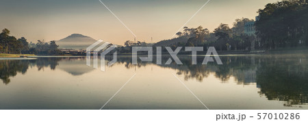 Xuan Huong Lake, Dalat, Vietnam. Panorama 57010286