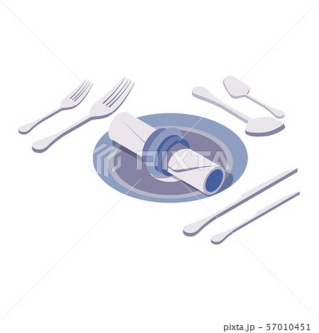 Isometric 3d scene with beautiful cutlery 57010451