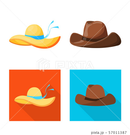 Vector design of clothing and cap sign. Collection of clothing and beret stock vector illustration. 57011387
