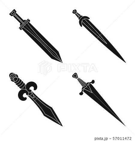 Vector illustration of sharp and blade logo. Set of sharp and dagger vector icon for stock. 57011472