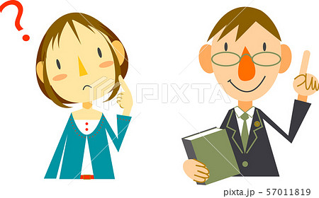 Q A 依頼人と弁護士のイラスト素材