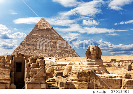 The Sphinx, the Temple and the Pyramid of Chephren The Sphinx, the Temple and the Pyramid of Chephren 57012405
