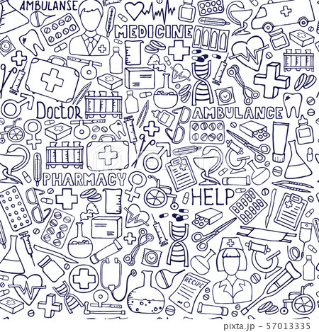 Health care and medicine pattern. Vector doodle 57013335