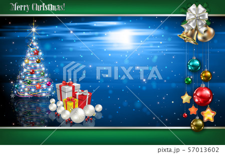 Abstract blue background with Christmas tree and 57013602