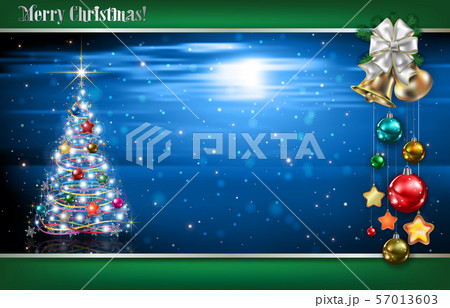 Abstract blue background with Christmas tree and 57013603