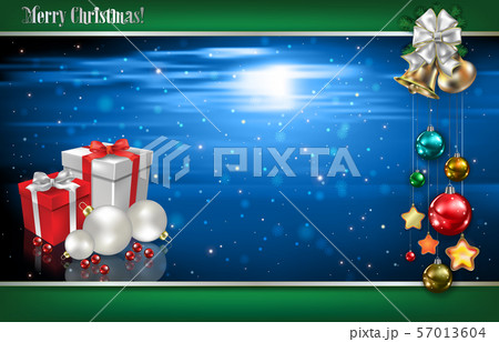 Abstract blue background with Christmas tree and 57013604