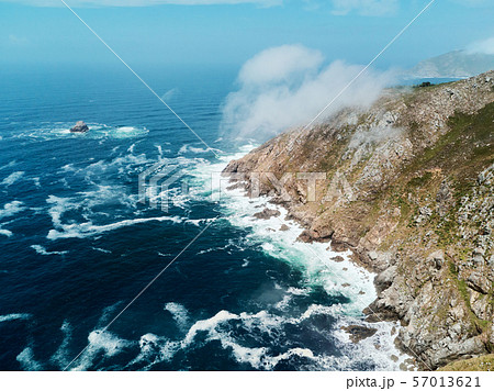 Aerial View of Centolo and Facho Mountain in Finisterre Spain Aerial View of Centolo and Facho Mountain in Finisterre Spain 57013621