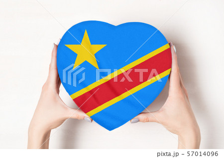 Flag Democratic Republic of the Congo on a heart 57014096